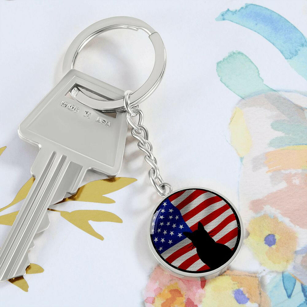 Patriotic Kitty Keychain - Jewelry - Epileptic Al’s Shop