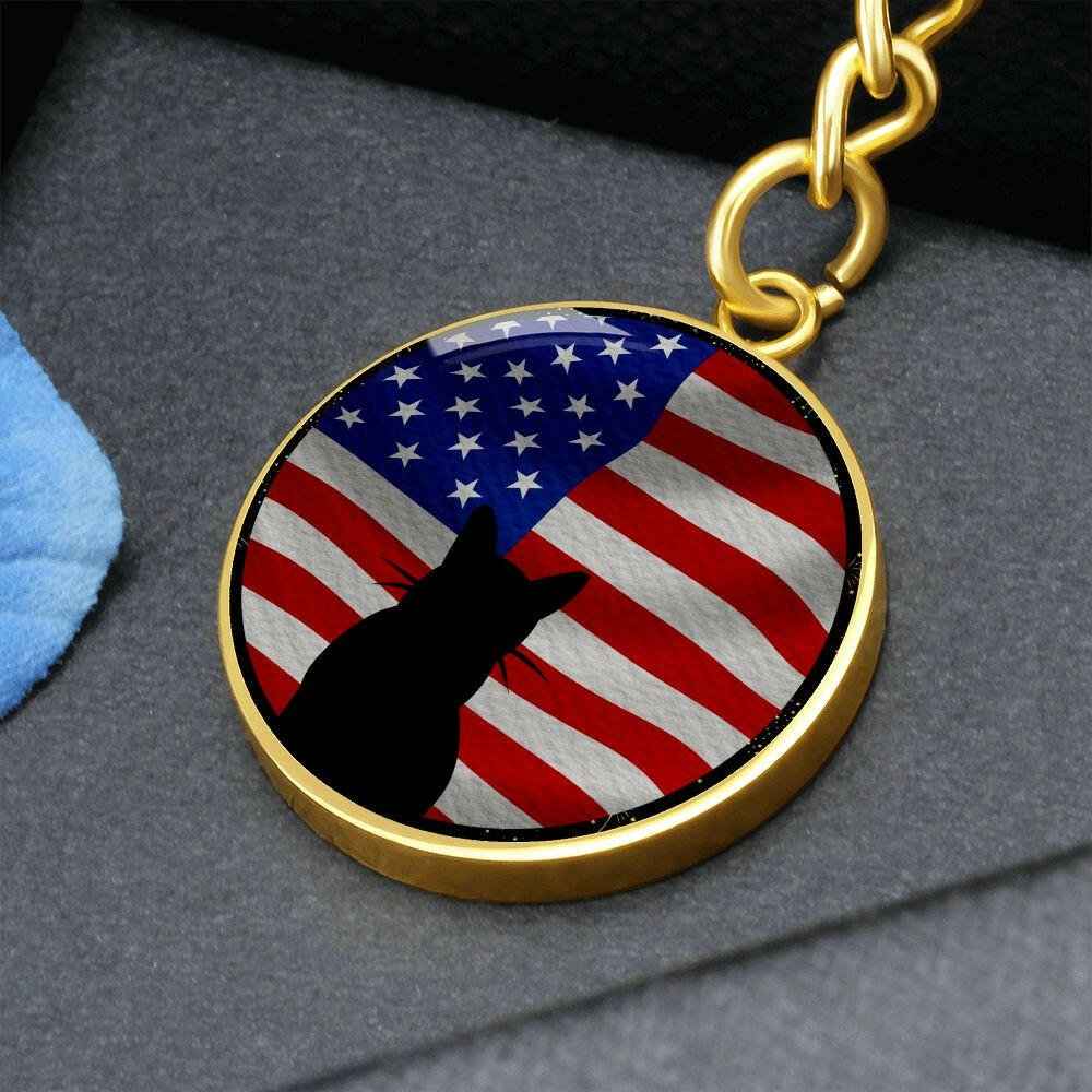 Patriotic Kitty Keychain - Celebrate Your Love for Country - EpiAl's Shop