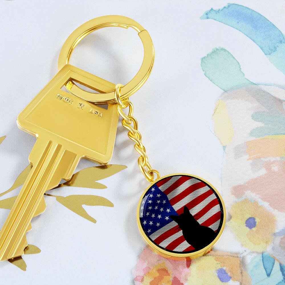 Patriotic Kitty Keychain - Jewelry - Epileptic Al’s Shop