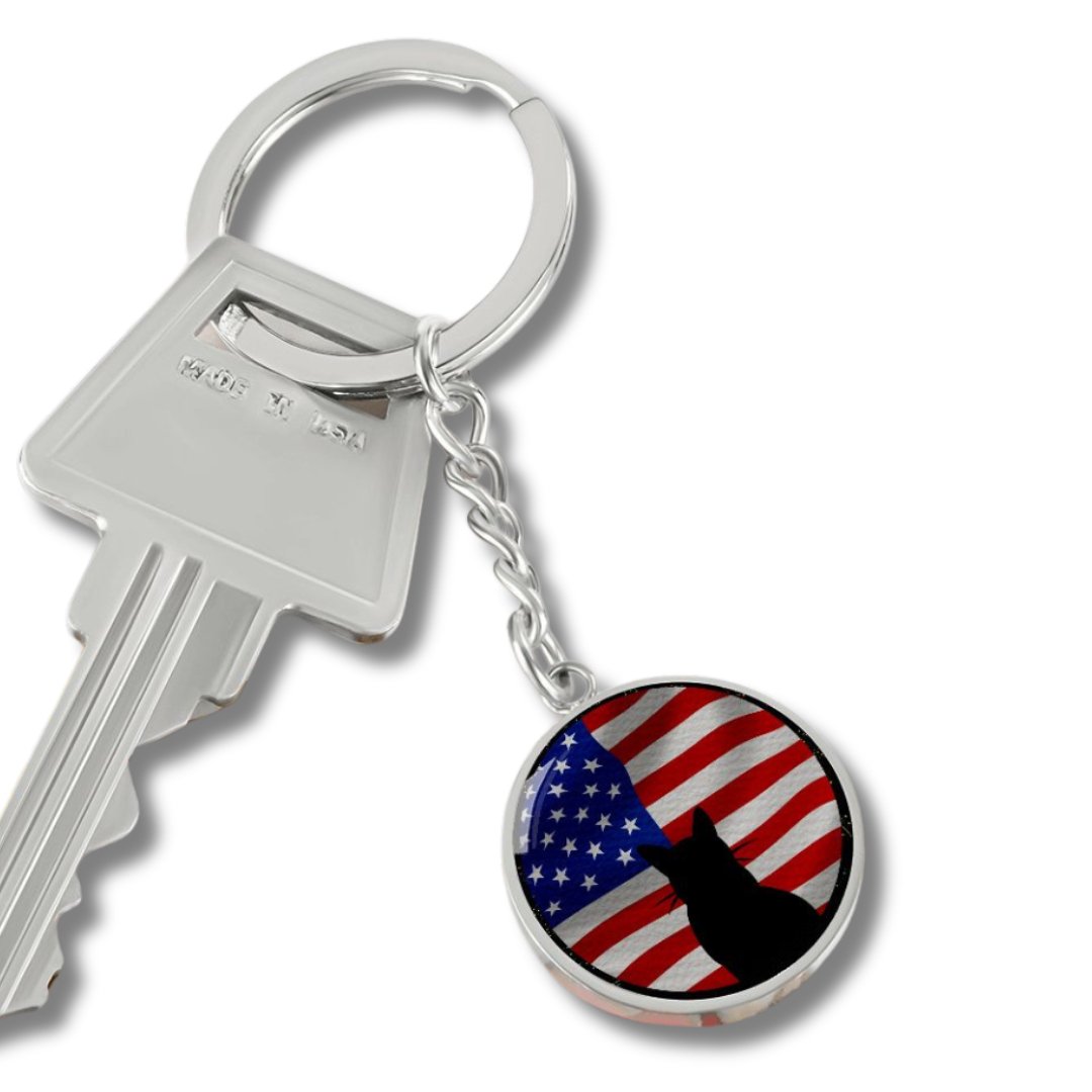 Patriotic Kitty Keychain - Jewelry - Epileptic Al’s Shop