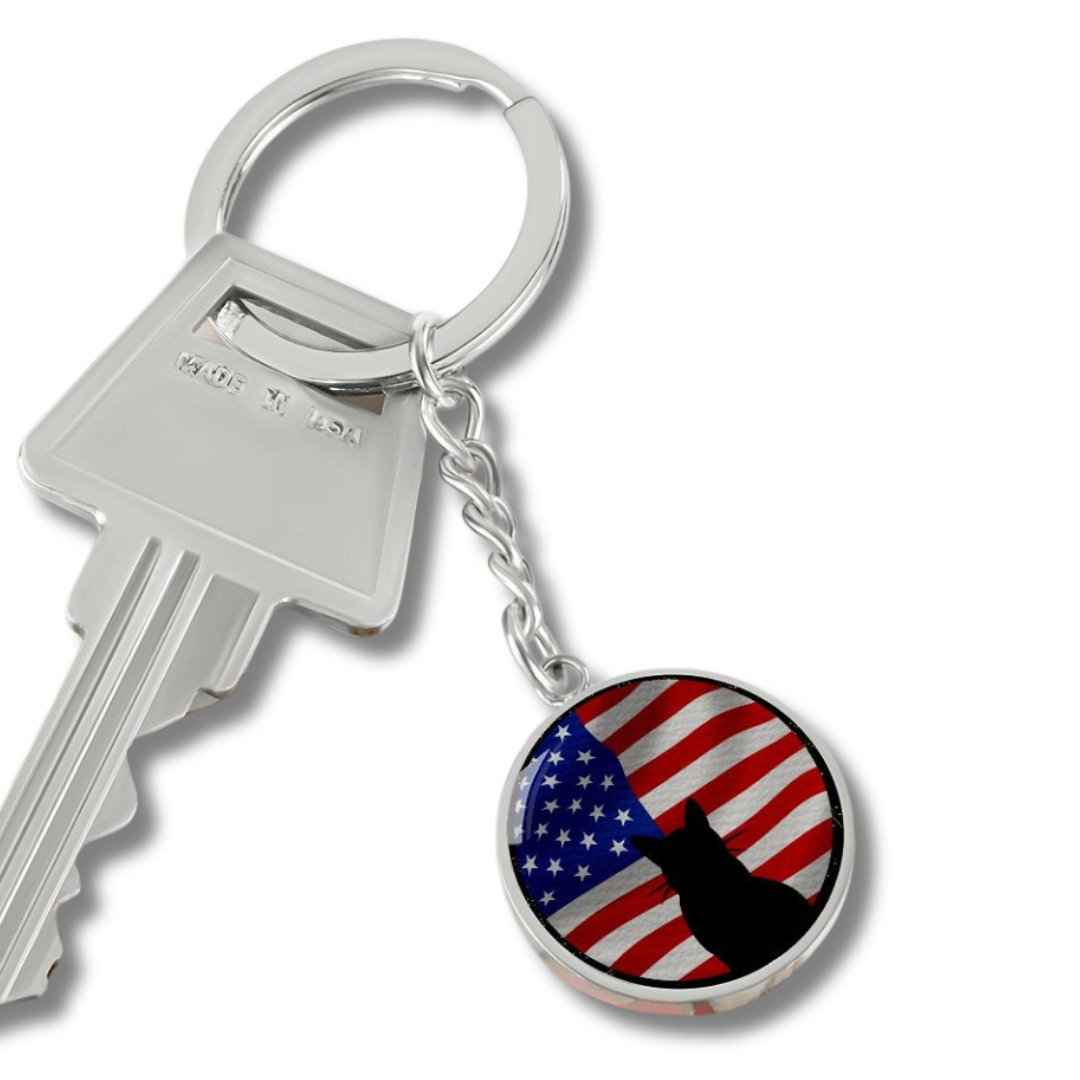 Patriotic Kitty Keychain - Celebrate Your Love for Country - EpiAl's Shop