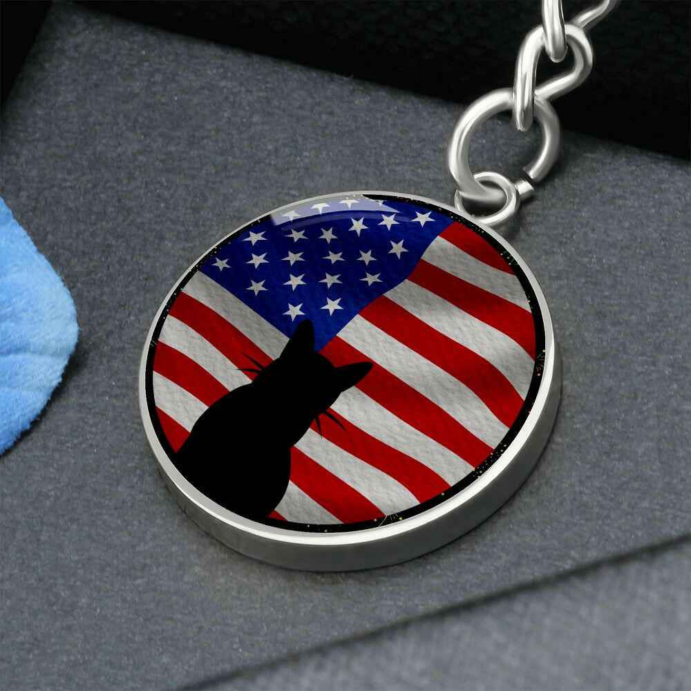 Patriotic Kitty Keychain - Celebrate Your Love for Country - EpiAl's Shop