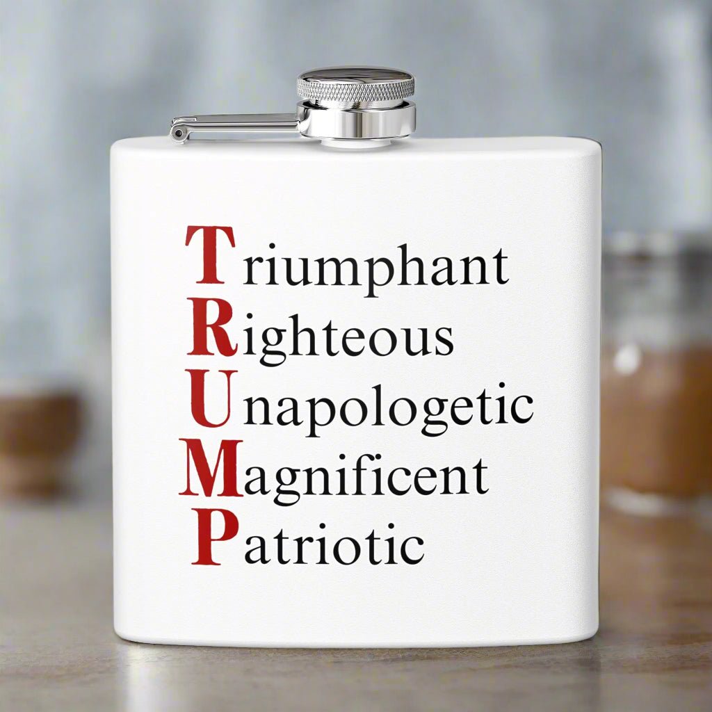 Patriotic Stainless Steel Flask - 6oz Trump Design - Drinkware, Flasks - EpiAl's Shop