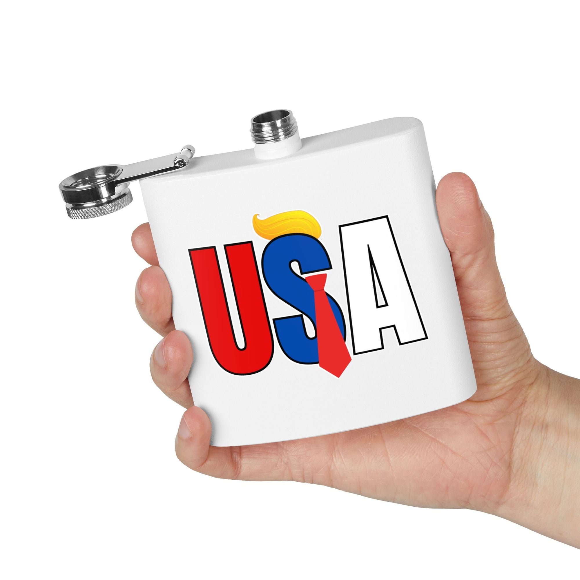 Patriotic Stainless Steel Flask - 6oz USA Design - Drinkware, Flasks - EpiAl's Shop
