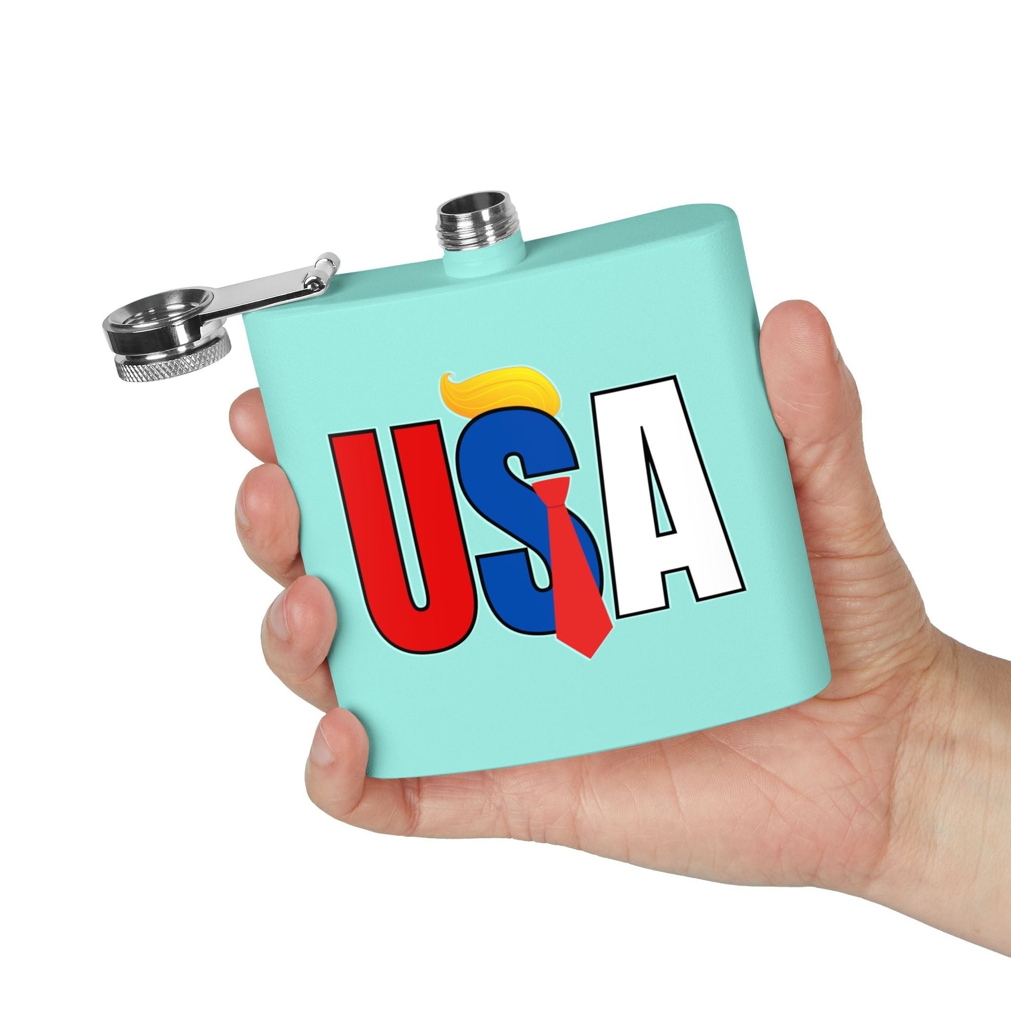 Patriotic Stainless Steel Flask - 6oz USA Design - Drinkware, Flasks - EpiAl's Shop