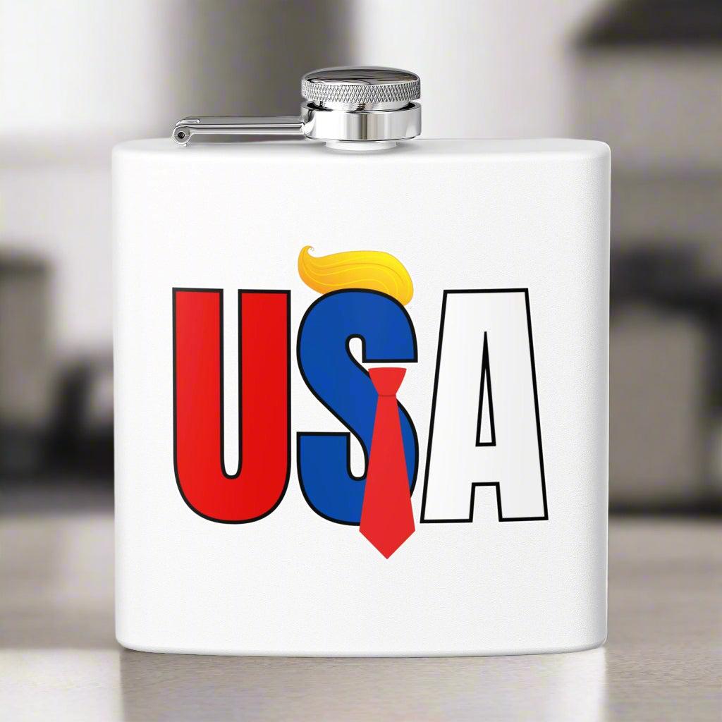 Patriotic Stainless Steel Flask - 6oz USA Design - Drinkware, Flasks - EpiAl's Shop