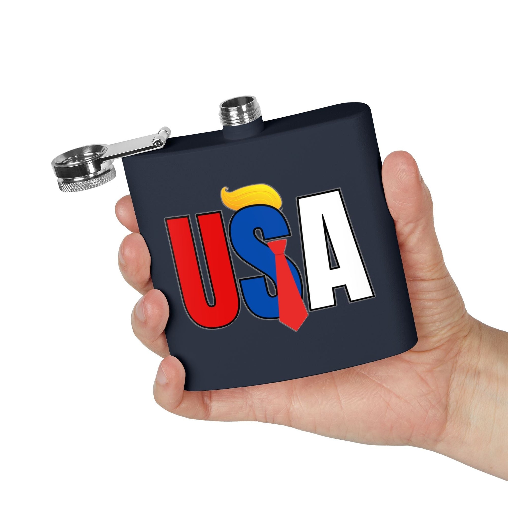Patriotic Stainless Steel Flask - 6oz USA Design - Drinkware, Flasks - EpiAl's Shop