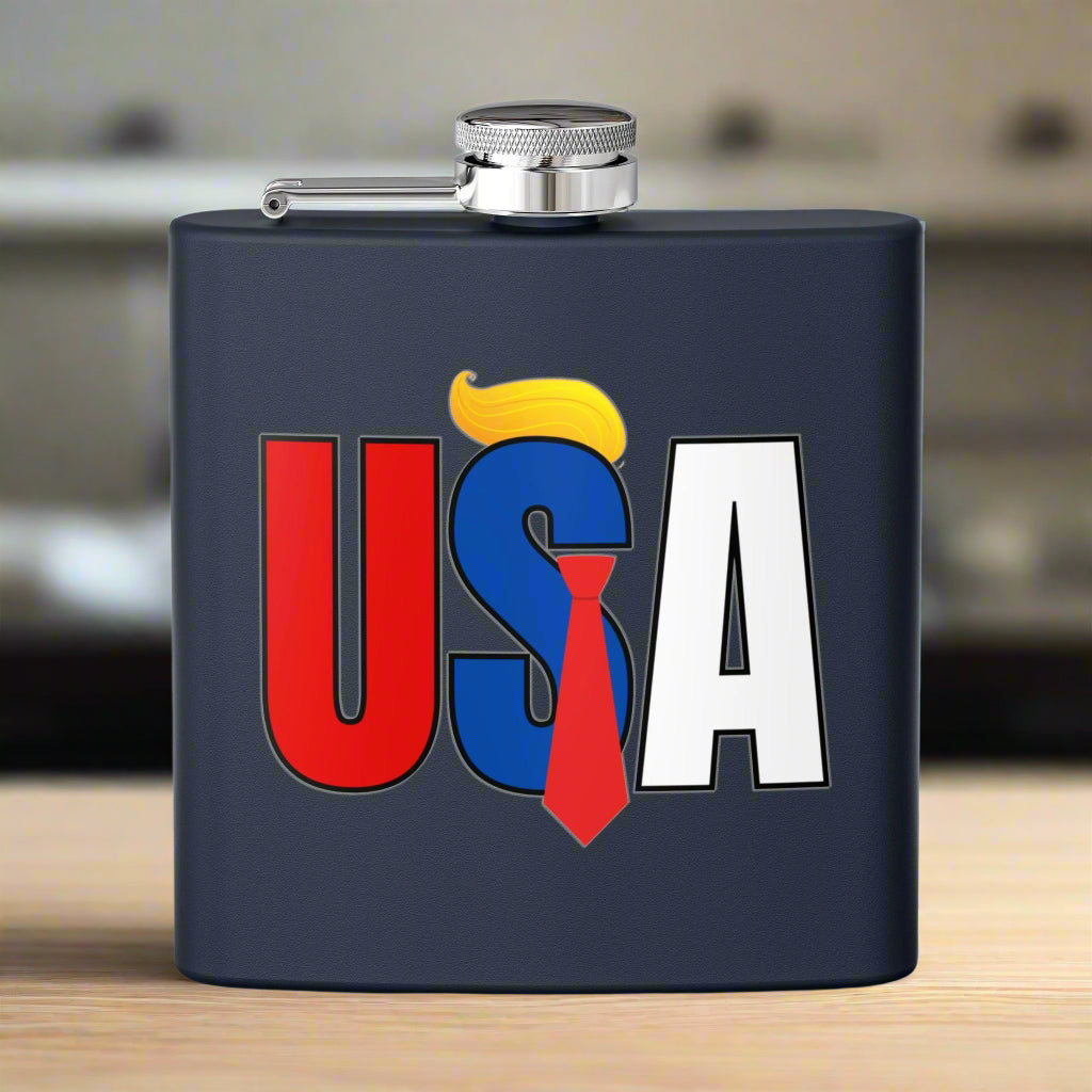 Patriotic Stainless Steel Flask - 6oz USA Design - Drinkware, Flasks - EpiAl's Shop