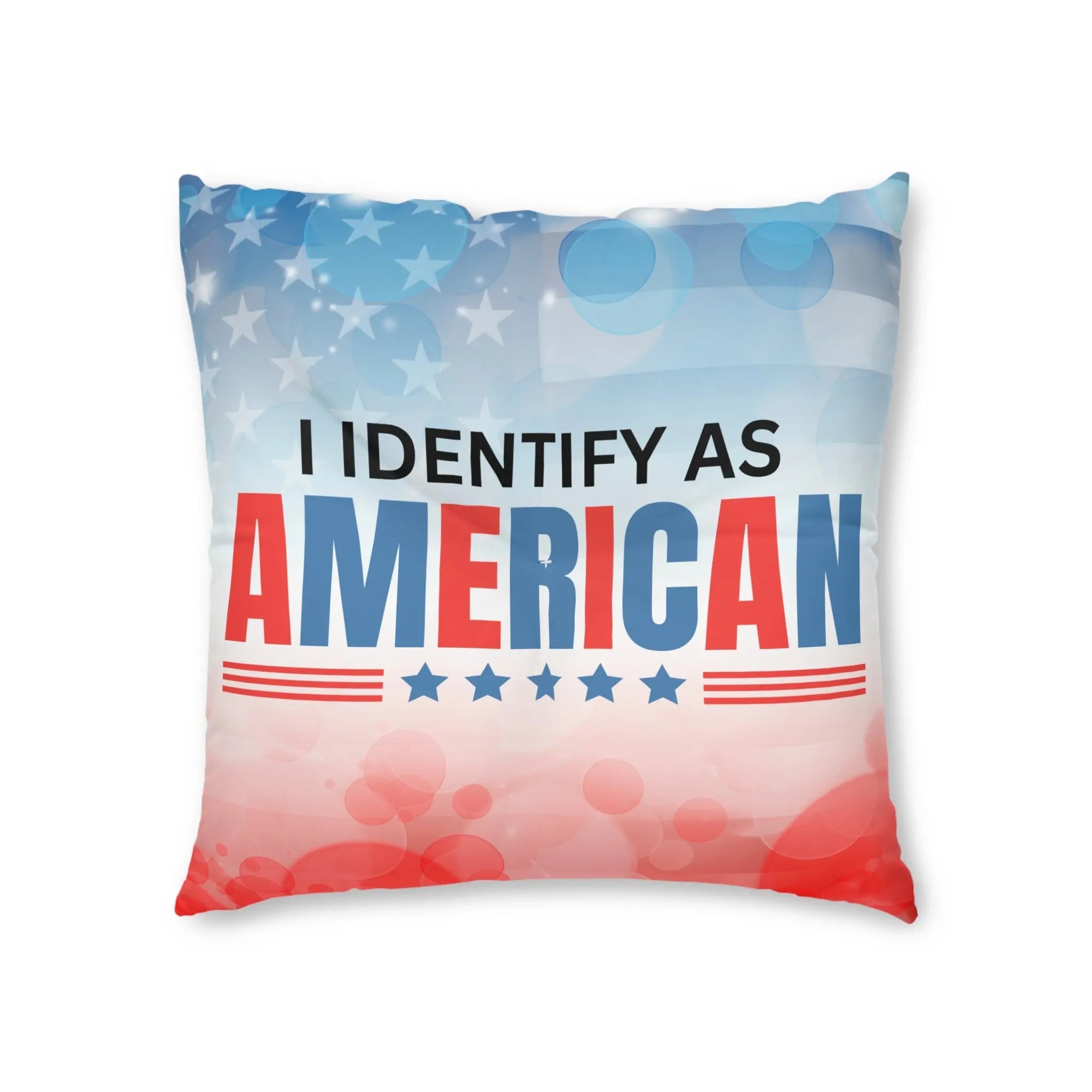 Patriotic Tufted Floor Pillow - I Identify as American - Decor, Home, Pillows - EpiAl's Shop