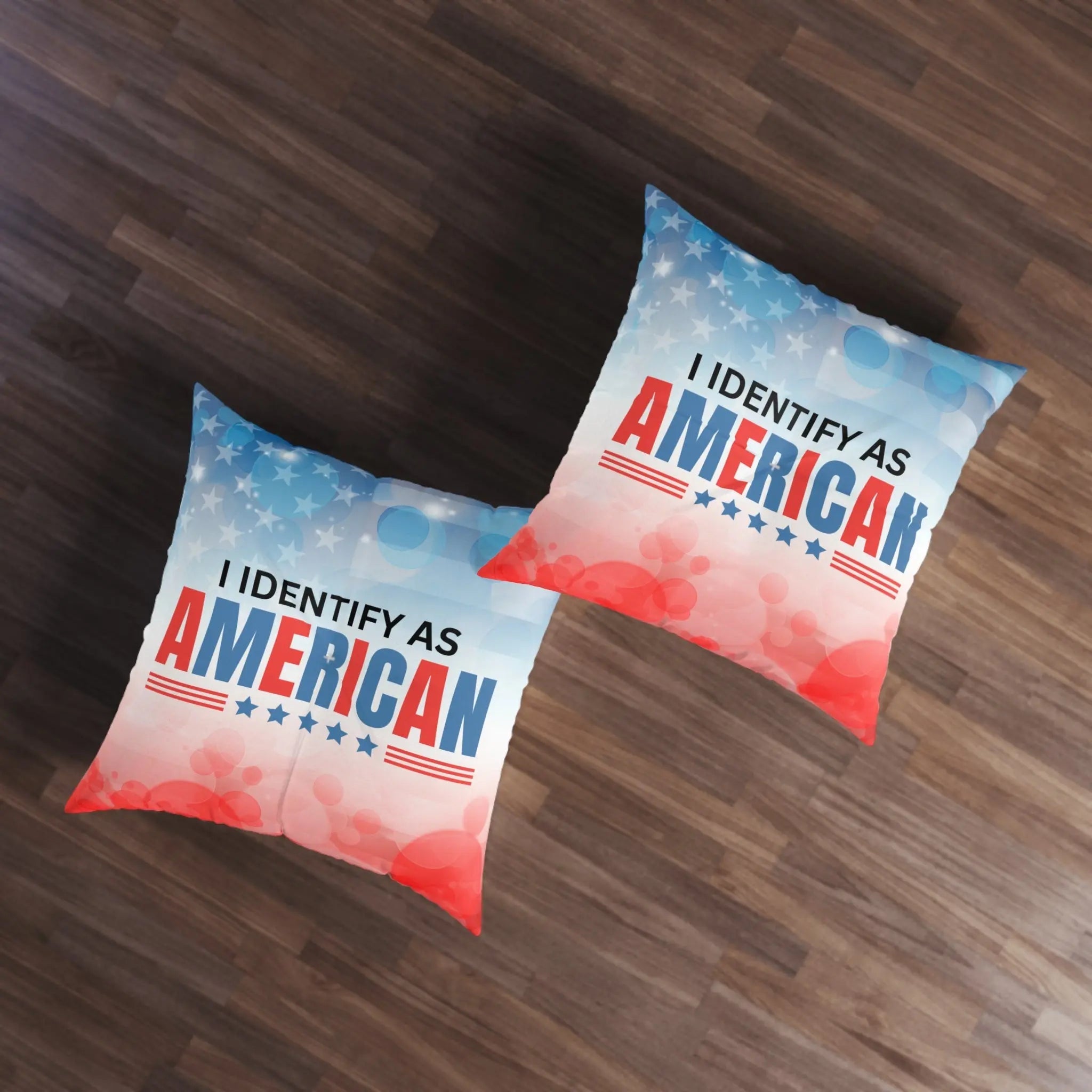 Patriotic Tufted Floor Pillow - I Identify as American - Decor, Home, Pillows - EpiAl's Shop