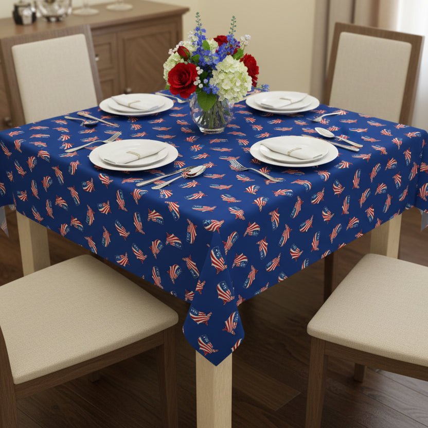 Patriotic USA Map Tablecloth – Red, White & Blue All-Over Print - Decor, Home, Tablecloths & Runners - EpiAl's Shop