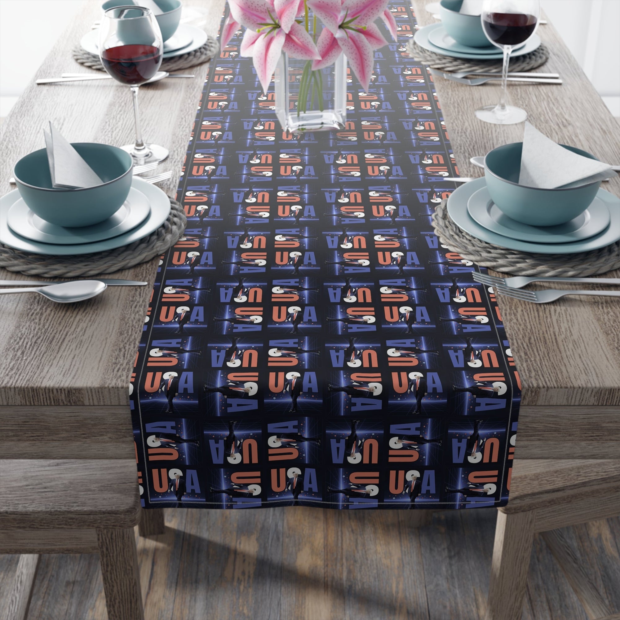 Patriotic USA Table Runner for Modern Decor - Decor, Dining, Table Decor - EpiAl's Shop