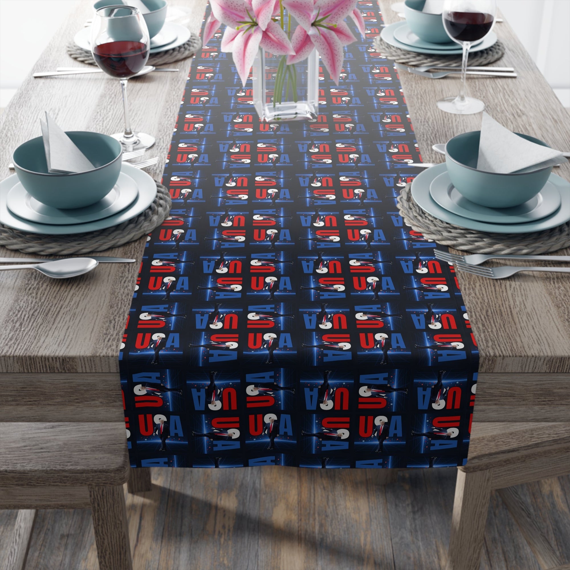 Patriotic USA Table Runner for Modern Decor - Decor, Dining, Table Decor - EpiAl's Shop
