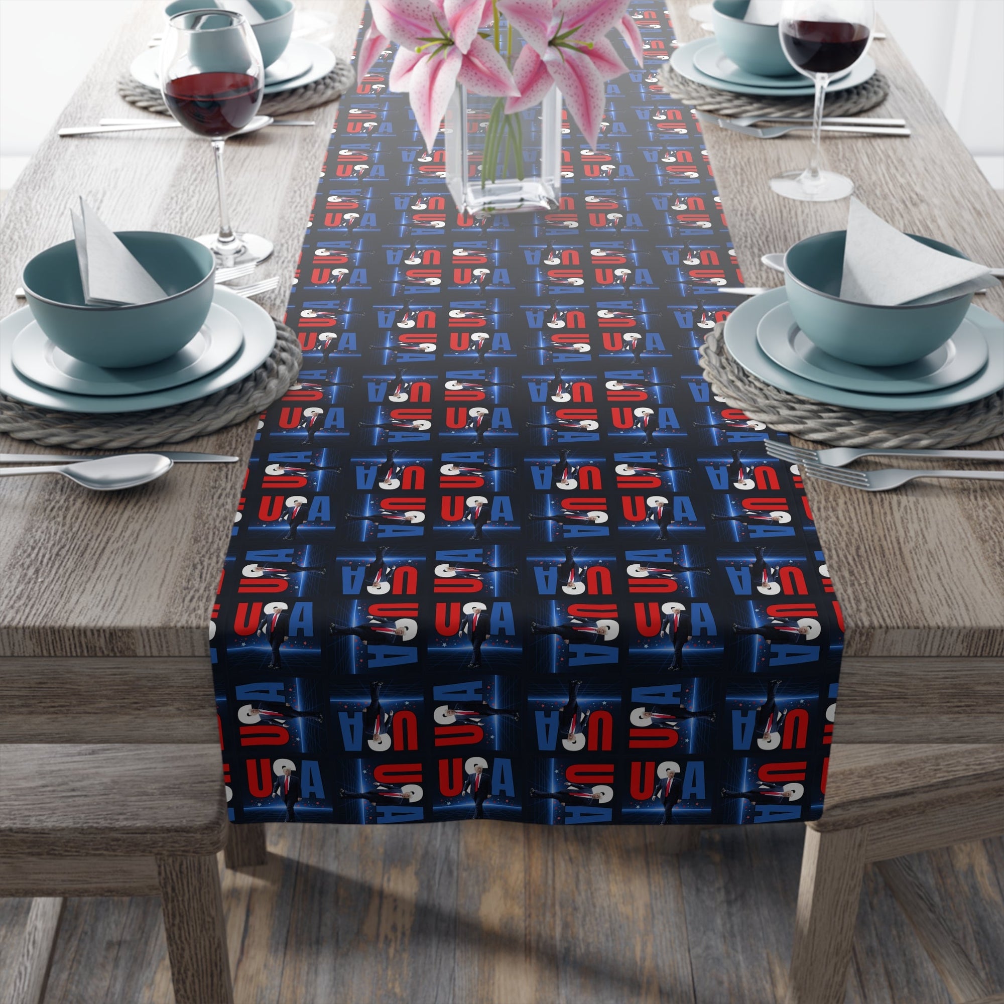 Patriotic USA Table Runner for Modern Decor - Decor, Dining, Table Decor - EpiAl's Shop
