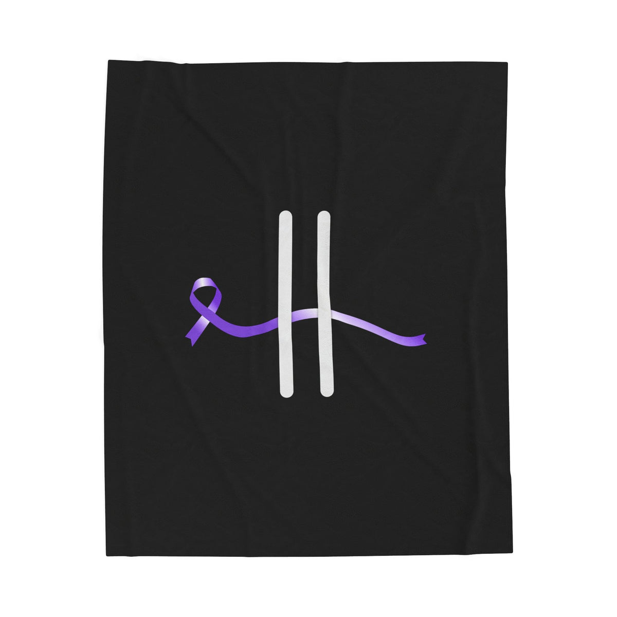 “Pause” Epilepsy Awareness Blanket – Purple Ribbon Pause Symbol - Decor, Blankets, Throw - EpiAl's Shop