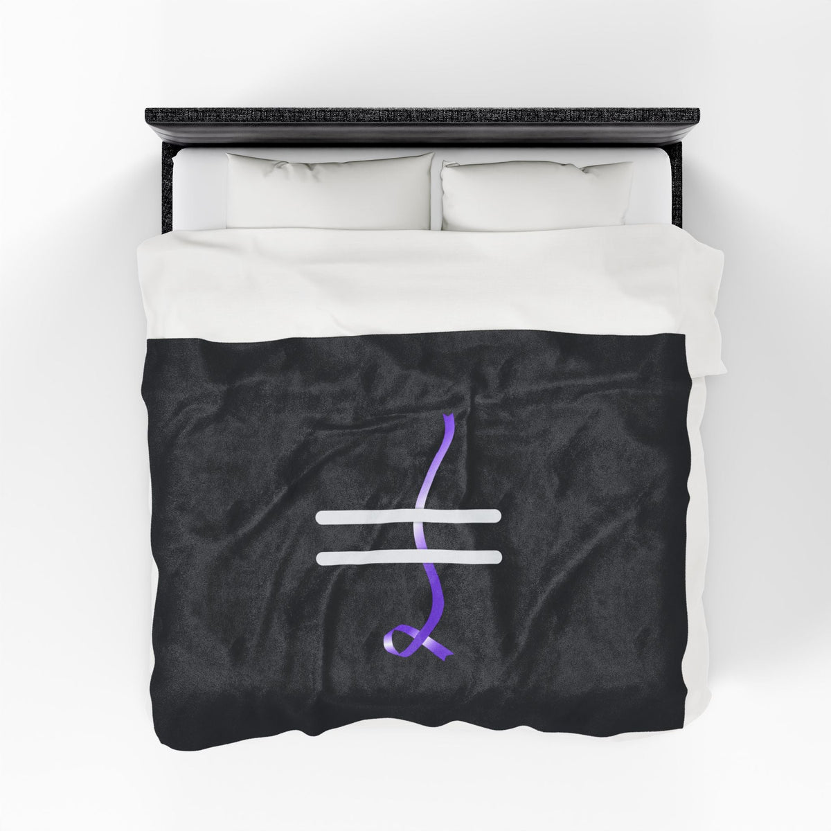 “Pause” Epilepsy Awareness Blanket – Purple Ribbon Pause Symbol - Decor, Blankets, Throw - EpiAl's Shop