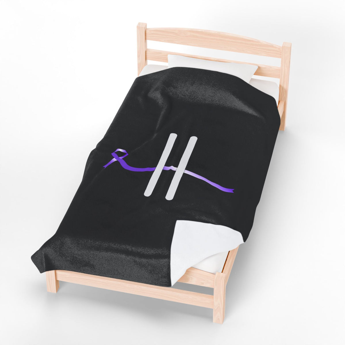 “Pause” Epilepsy Awareness Blanket – Purple Ribbon Pause Symbol - Decor, Blankets, Throw - EpiAl's Shop