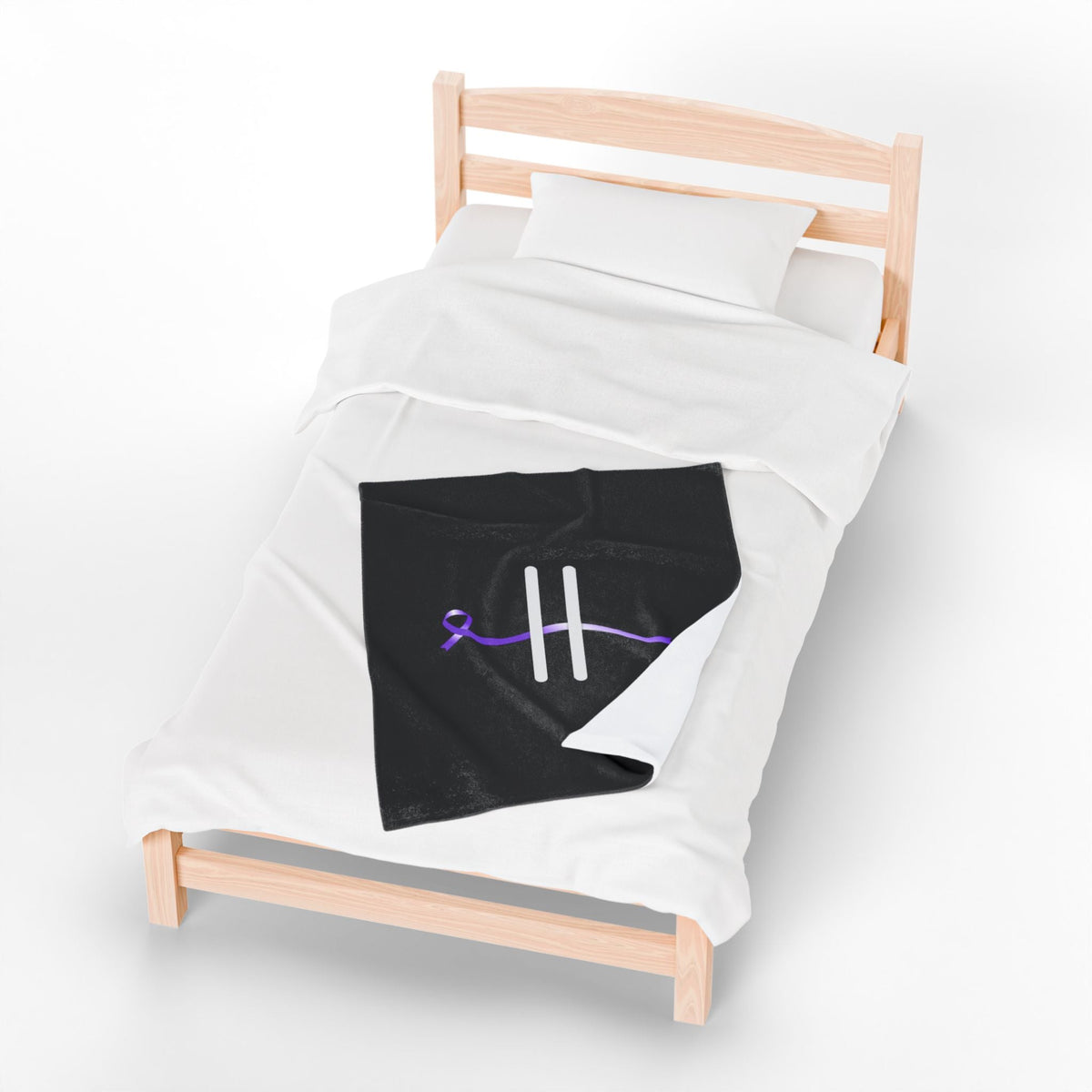 “Pause” Epilepsy Awareness Blanket – Purple Ribbon Pause Symbol - Decor, Blankets, Throw - EpiAl's Shop