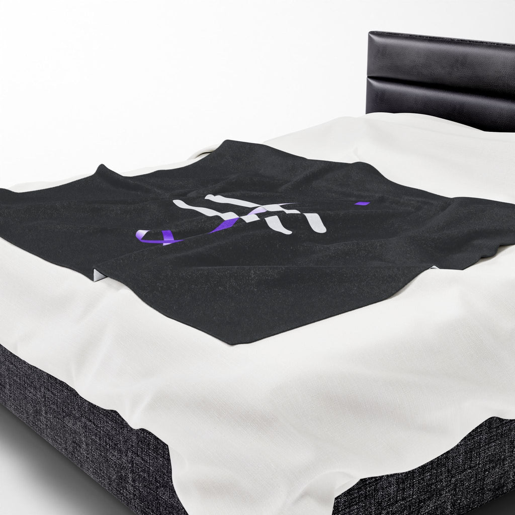 “Pause” Epilepsy Awareness Blanket – Purple Ribbon Pause Symbol - Decor, Blankets, Throw - EpiAl's Shop