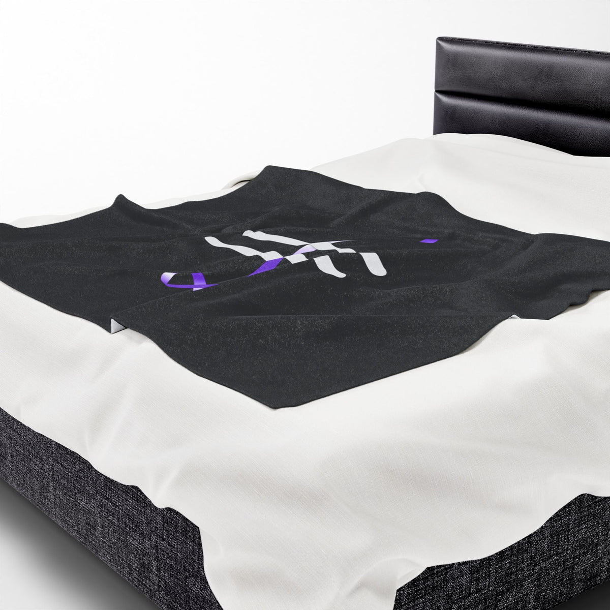 “Pause” Epilepsy Awareness Blanket – Purple Ribbon Pause Symbol - Decor, Blankets, Throw - EpiAl's Shop