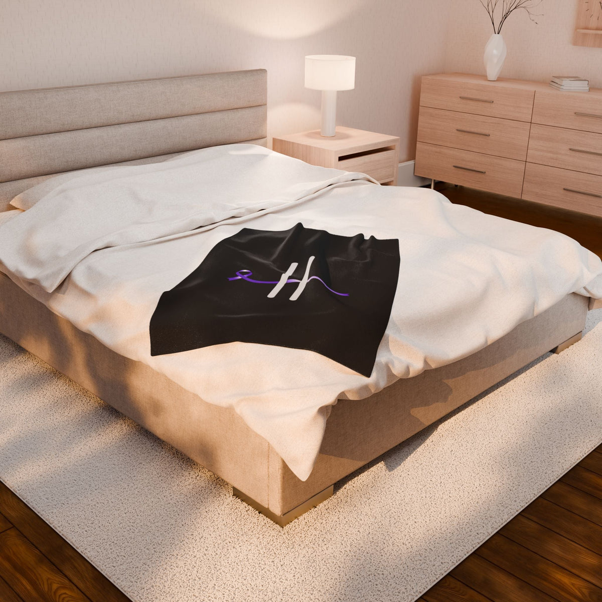 “Pause” Epilepsy Awareness Blanket – Purple Ribbon Pause Symbol - Decor, Blankets, Throw - EpiAl's Shop