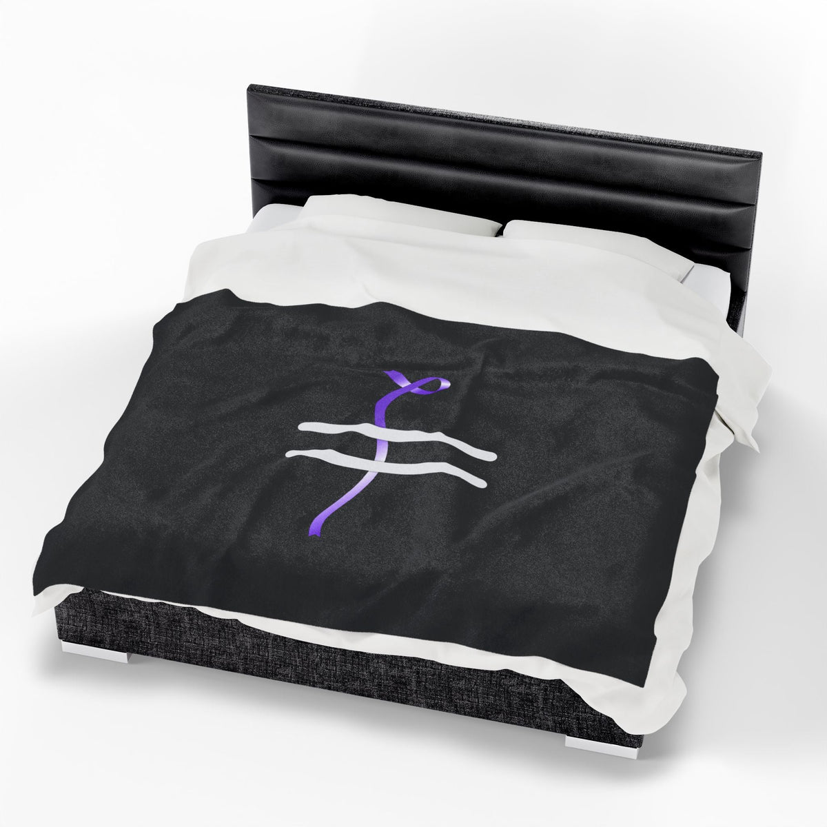 “Pause” Epilepsy Awareness Blanket – Purple Ribbon Pause Symbol - Decor, Blankets, Throw - EpiAl's Shop