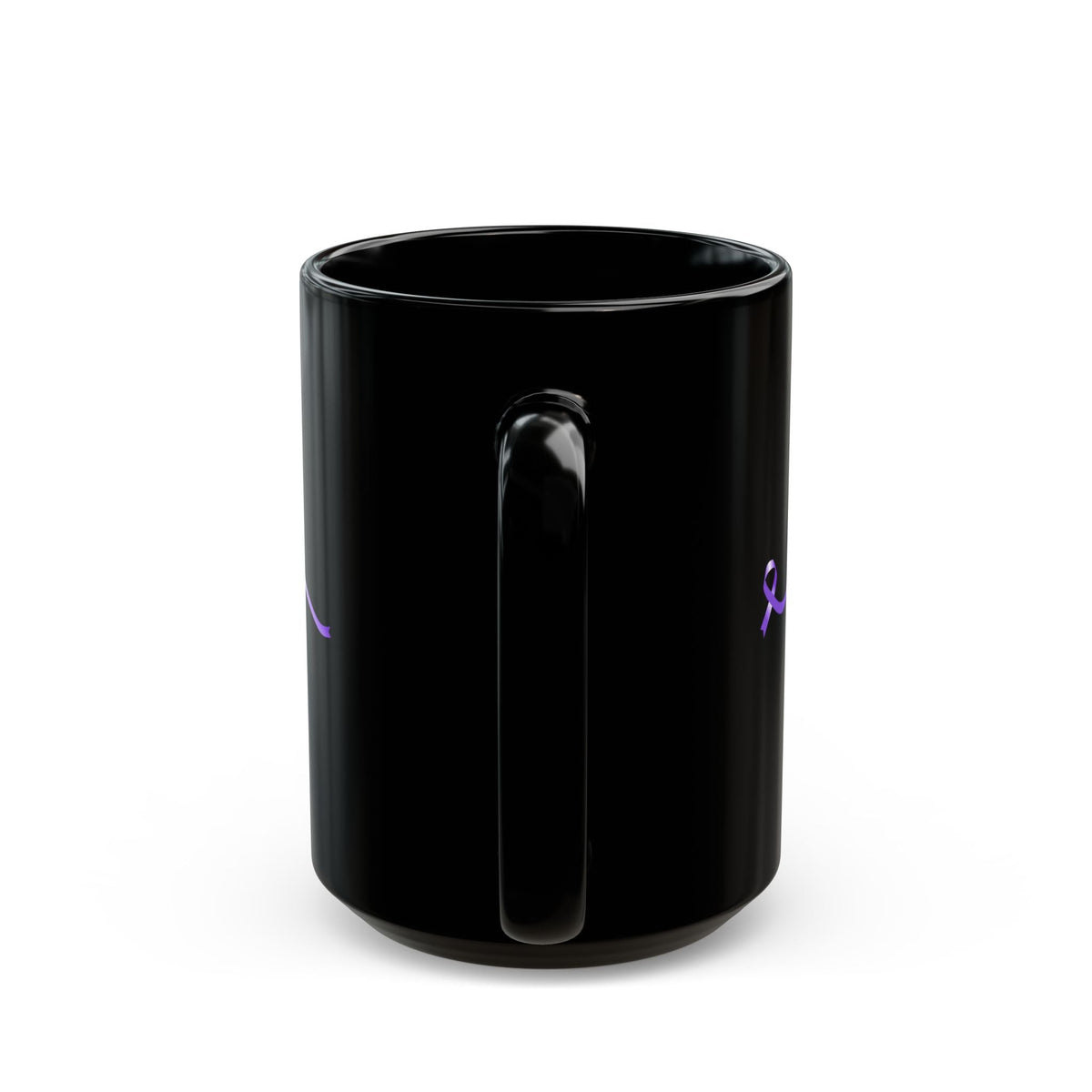 Pause for Epilepsy Awareness Purple Ribbon Black Ceramic Mug (11oz & 15oz) - Drinkware, Coffee Mugs - EpiAl's Shop
