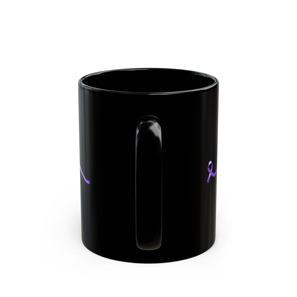 Pause for Epilepsy Awareness Purple Ribbon Black Ceramic Mug (11oz & 15oz) - Drinkware, Coffee Mugs - EpiAl's Shop