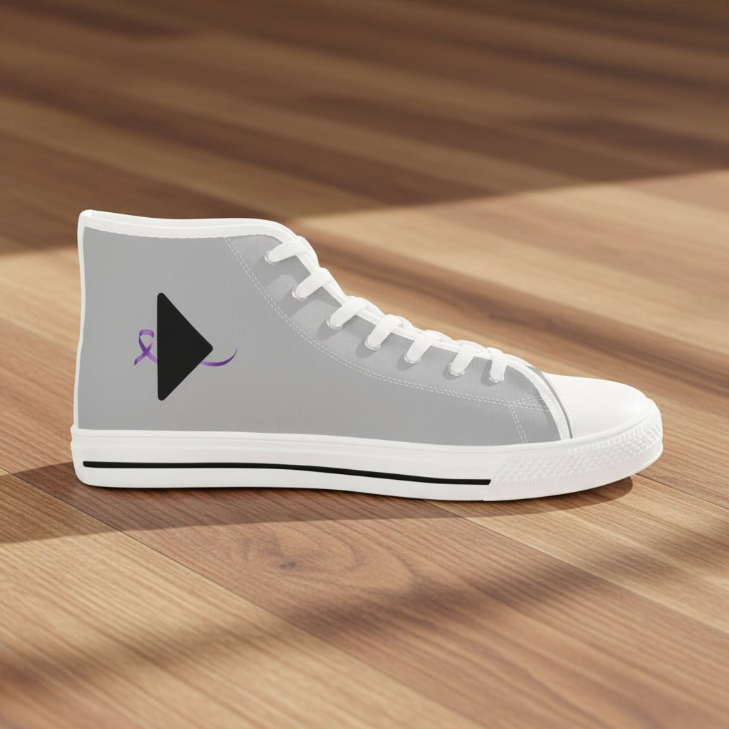Pause & Play Men's High-Top Sneakers | Epilepsy Awareness Edition - Shoes, Sneakers - EpiAl's Shop