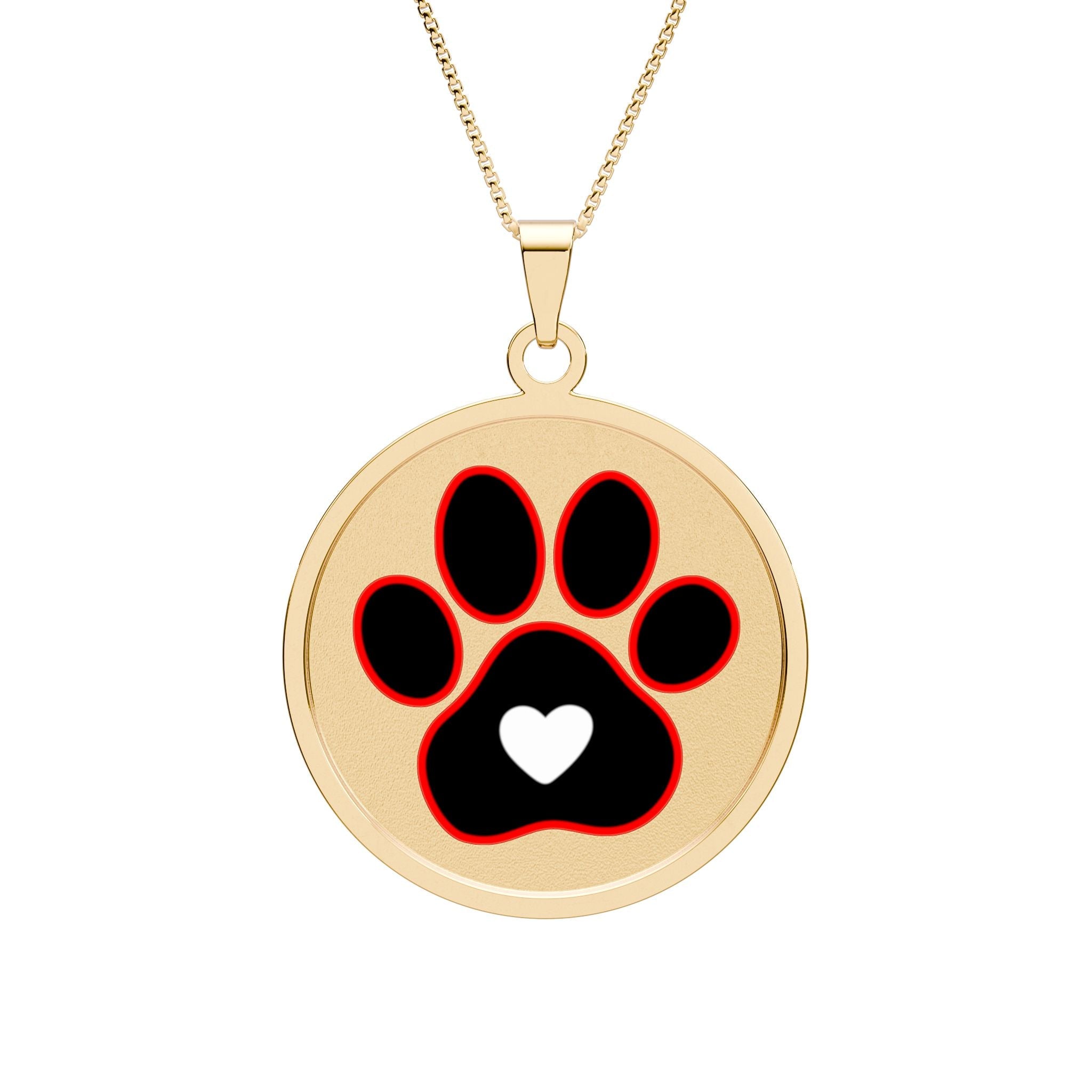 Paw Print Heart Pendant Necklace - Jewelry, Necklaces - EpiAl's Shop