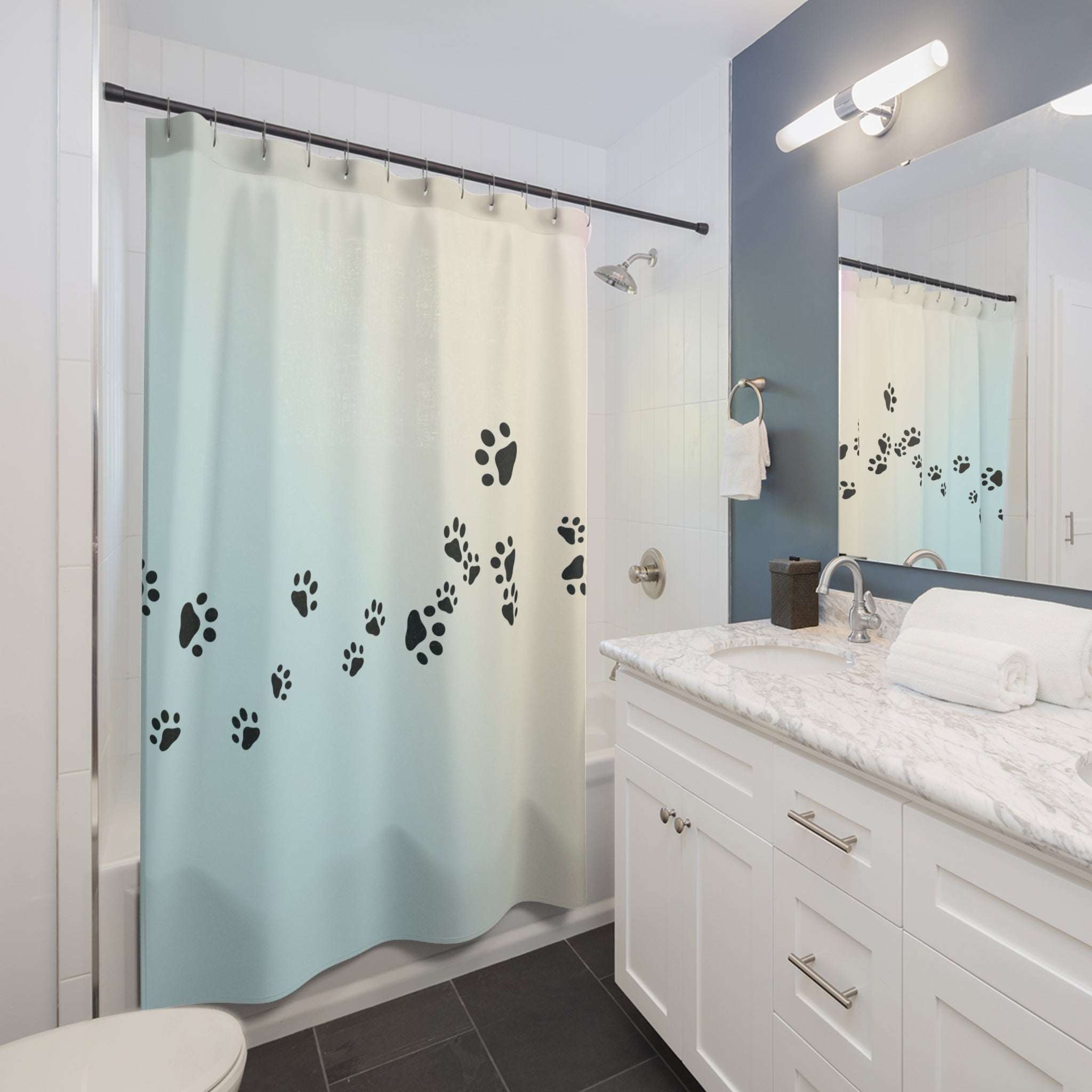 Paw Print Shower Curtain - Pet Lover's Home Decor - Decor, Bathroom, Shower Curtains - EpiAl's Shop