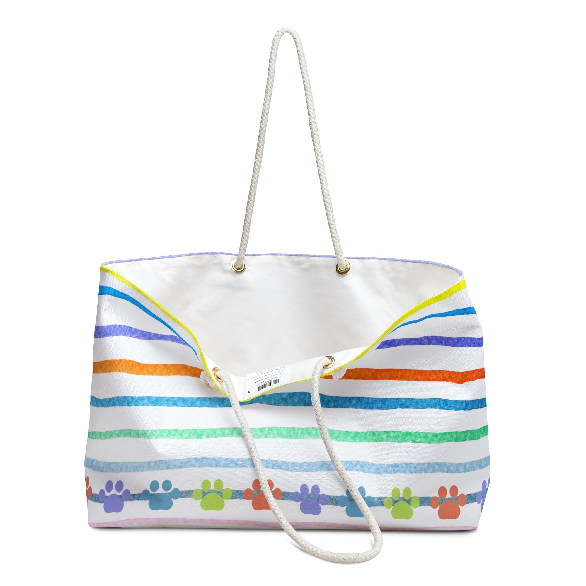 Paw Prints on Stripes Weekender Bag - Bags - Epileptic Al’s Shop