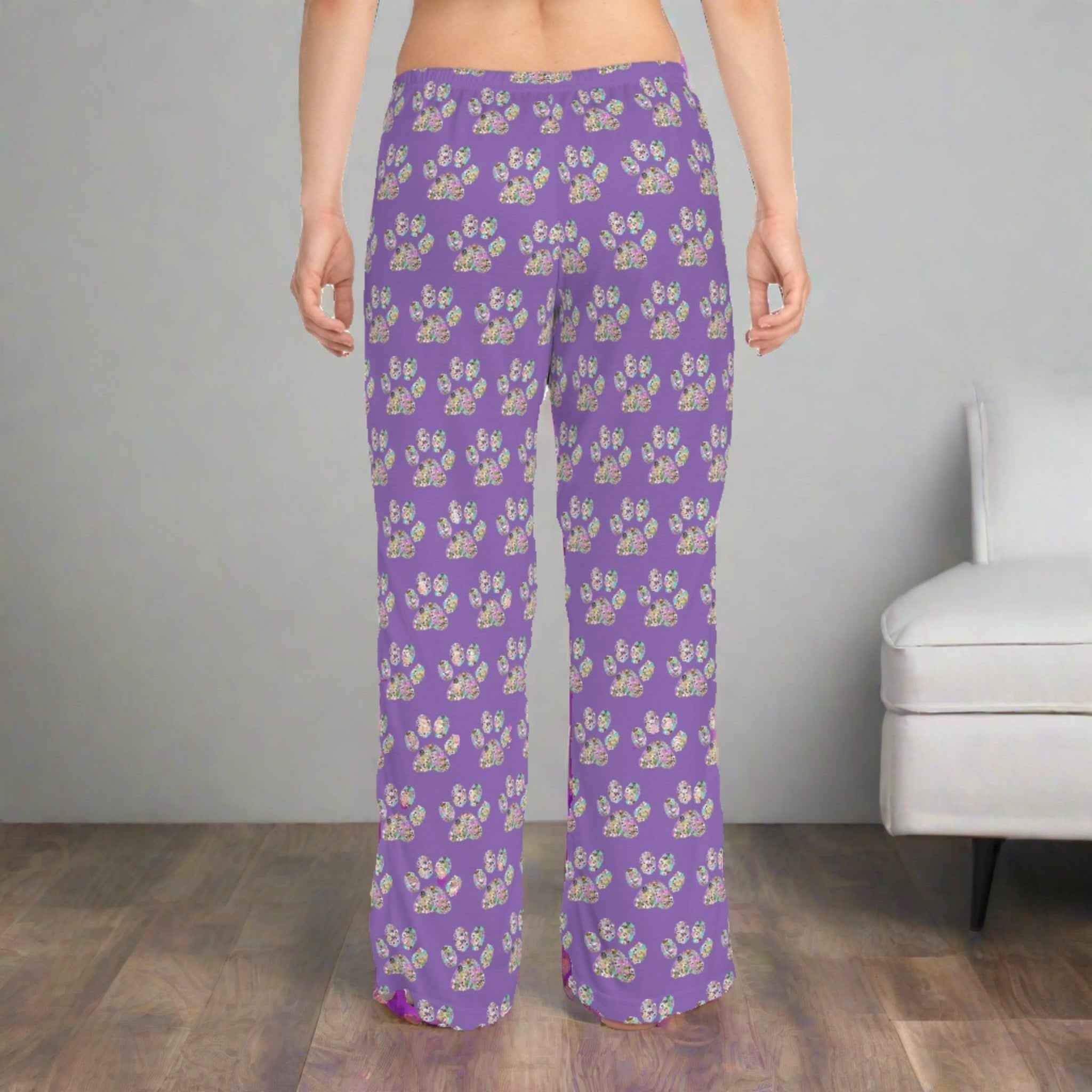 Pawfect Purple PJs: Purple Cat Paw Print Unisex Pajamas - EpiAl's Shop