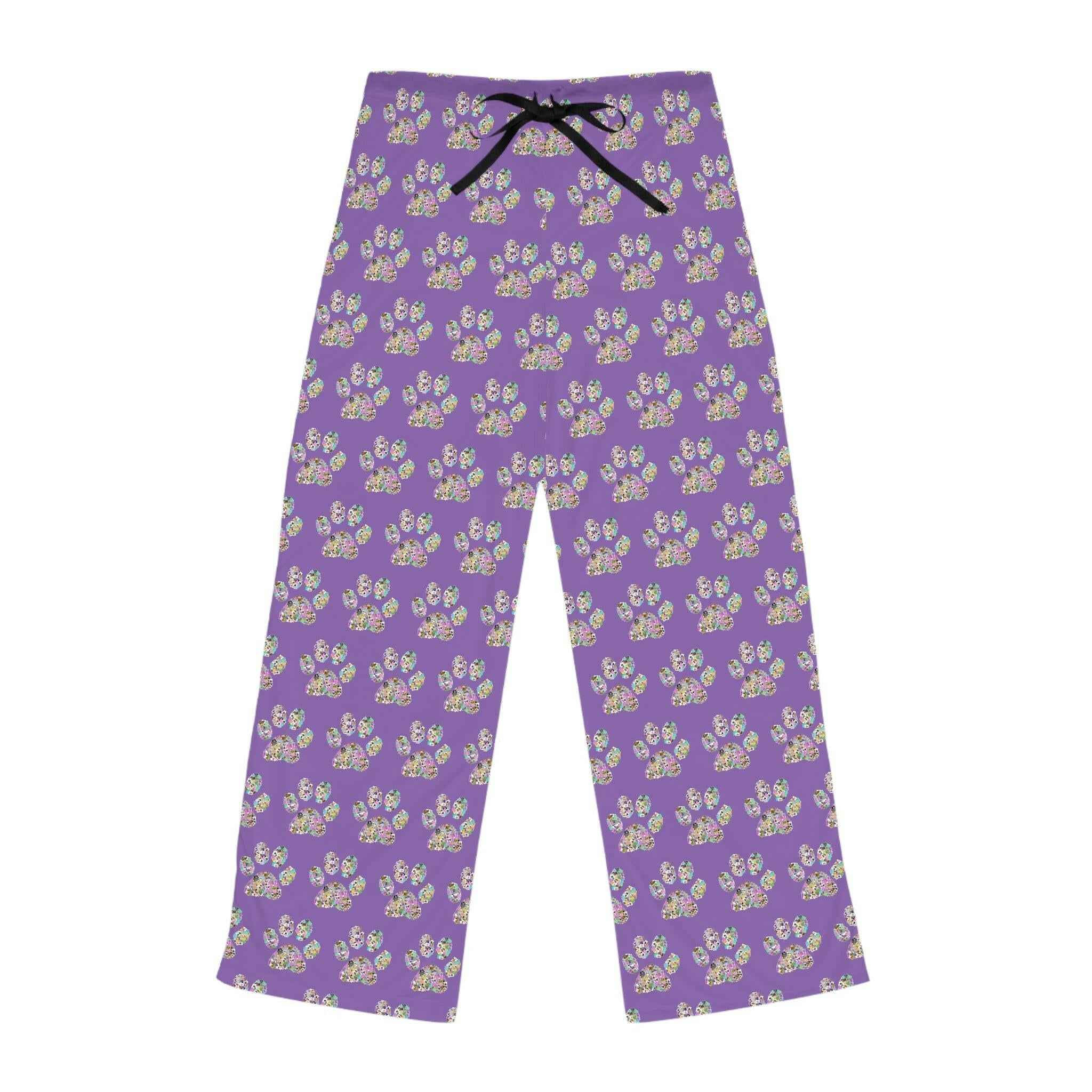 Pawfect Purple PJs: Purple Cat Paw Print Unisex Pajamas - EpiAl's Shop