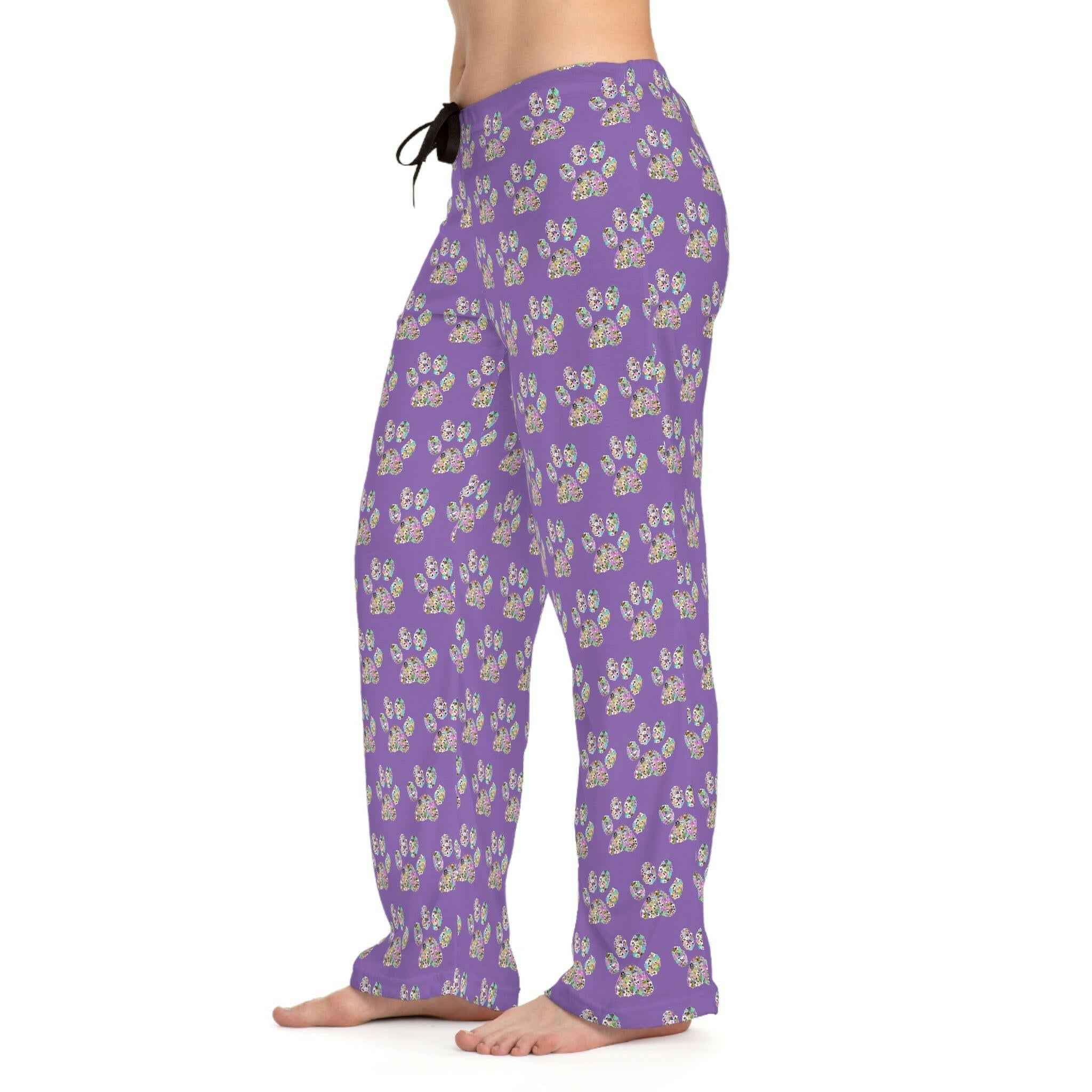 Pawfect Purple PJs: Purple Cat Paw Print Unisex Pajamas - EpiAl's Shop