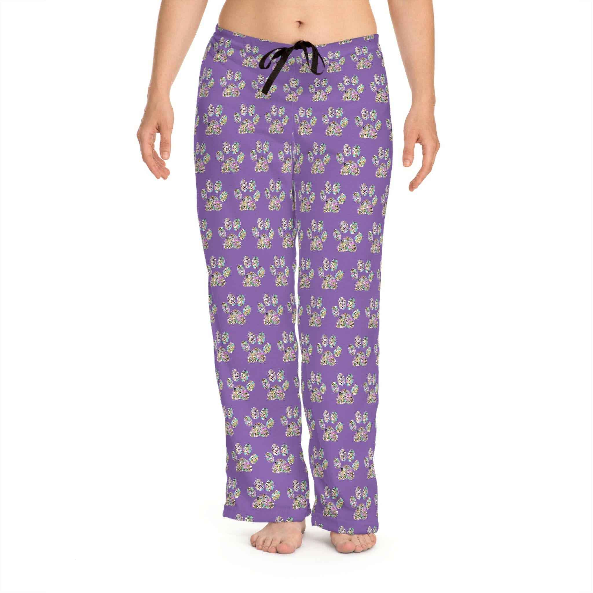 Pawfect Purple PJs: Purple Cat Paw Print Unisex Pajamas - EpiAl's Shop