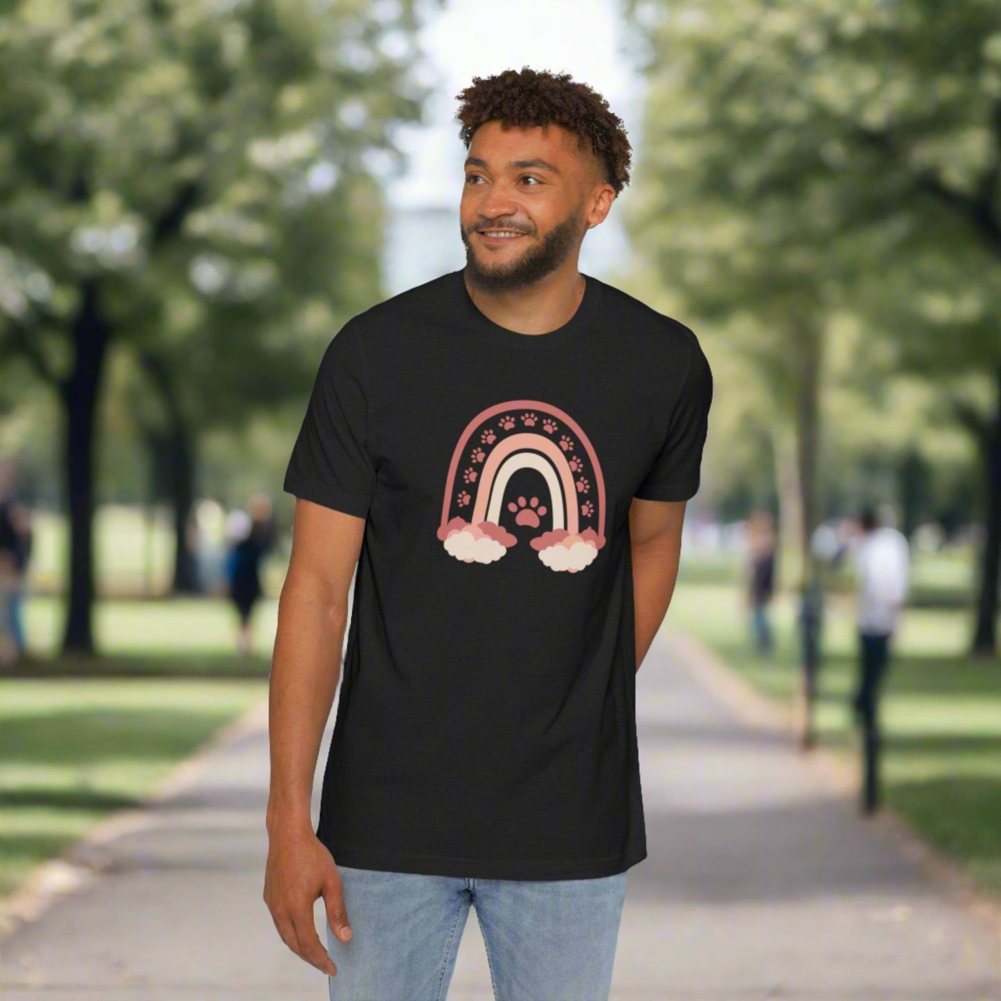 Paws on a Rainbow USA - Made Unisex Short - Sleeve Jersey T - Shirt - T - Shirt - Epileptic Al’s Shop