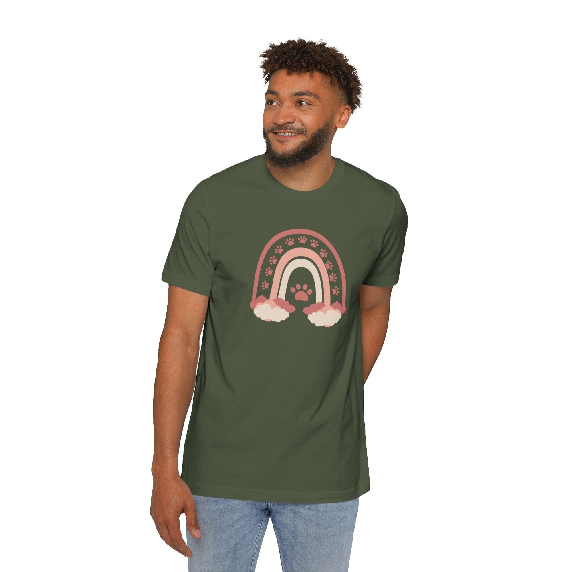 Paws on a Rainbow USA - Made Unisex Short - Sleeve Jersey T - Shirt - T - Shirt - Epileptic Al’s Shop