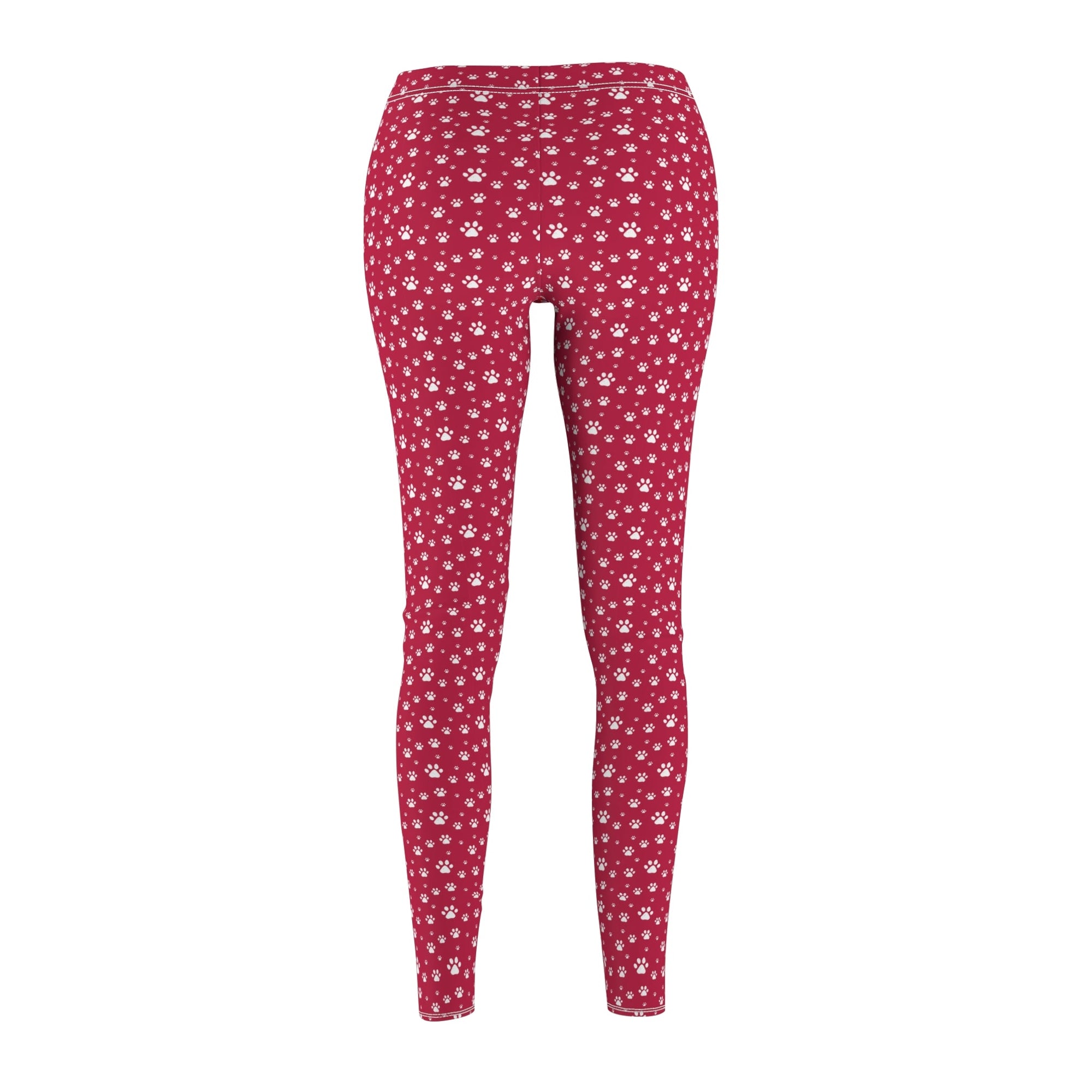 Paws on Red Women's Cut & Sew Casual Leggings - All Over Prints - Epileptic Al’s Shop