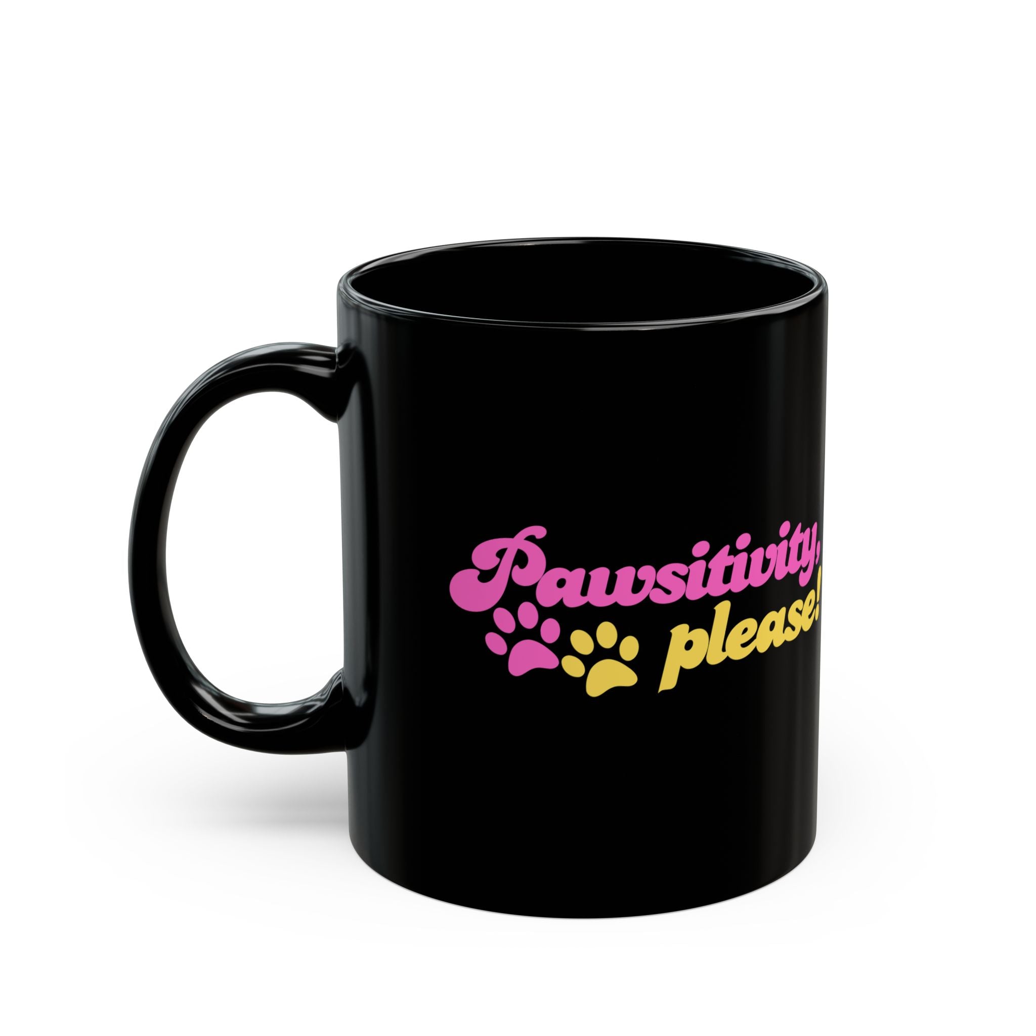 Pawsitivity Mug | Black Coffee Cup - Drinkware, Coffee Mugs - EpiAl's Shop