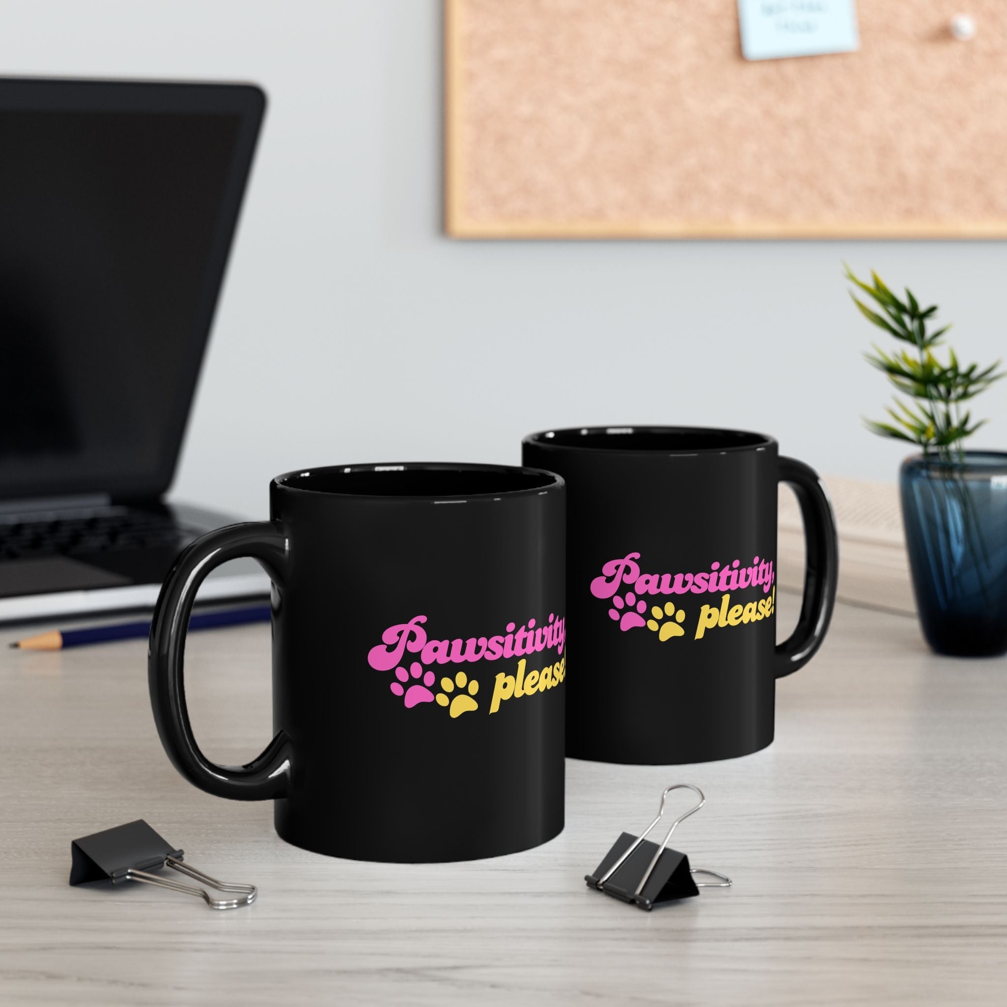 Pawsitivity Mug | Black Coffee Cup - Drinkware, Coffee Mugs - EpiAl's Shop