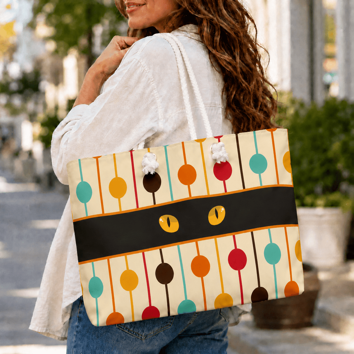 Peeking Cat Eyes Retro Weekender Bag - Bags, Weekender - EpiAl's Shop