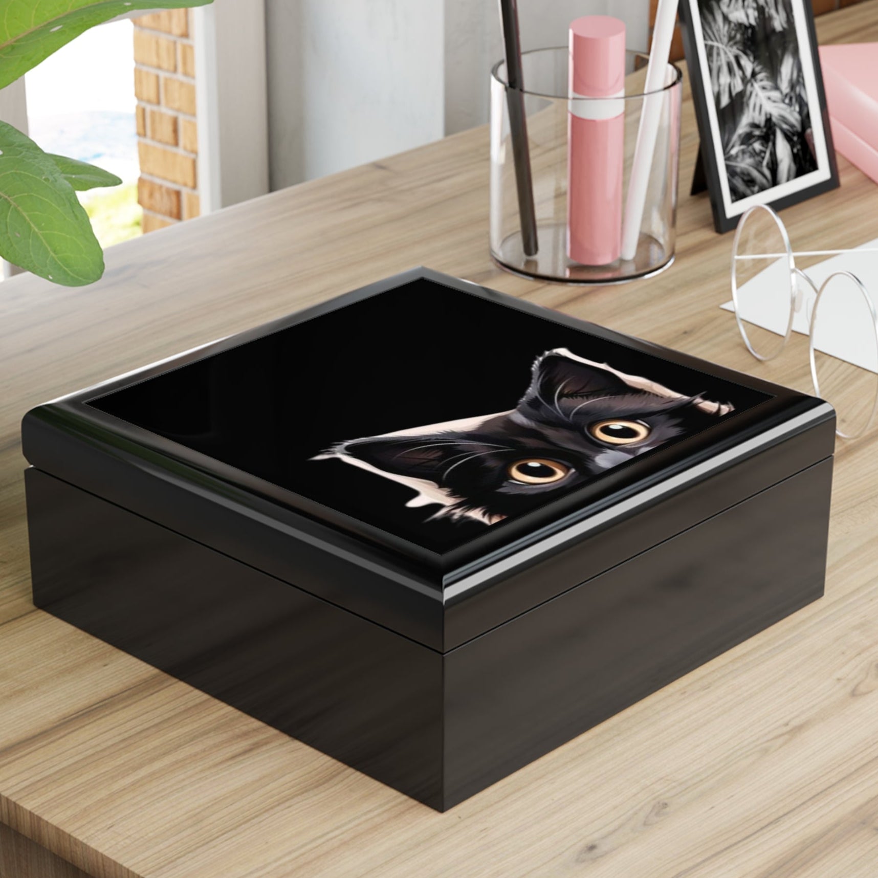 Peeking Kitty Jewelry Box - Decor, Bedroom, Jewelry Boxes - EpiAl's Shop