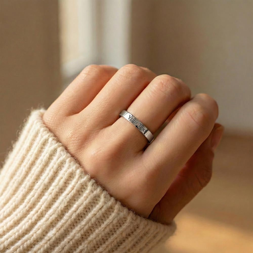 Personalized Engraved Women's Ring | Custom Name & Message Band - Jewelry, Rings - EpiAl's Shop