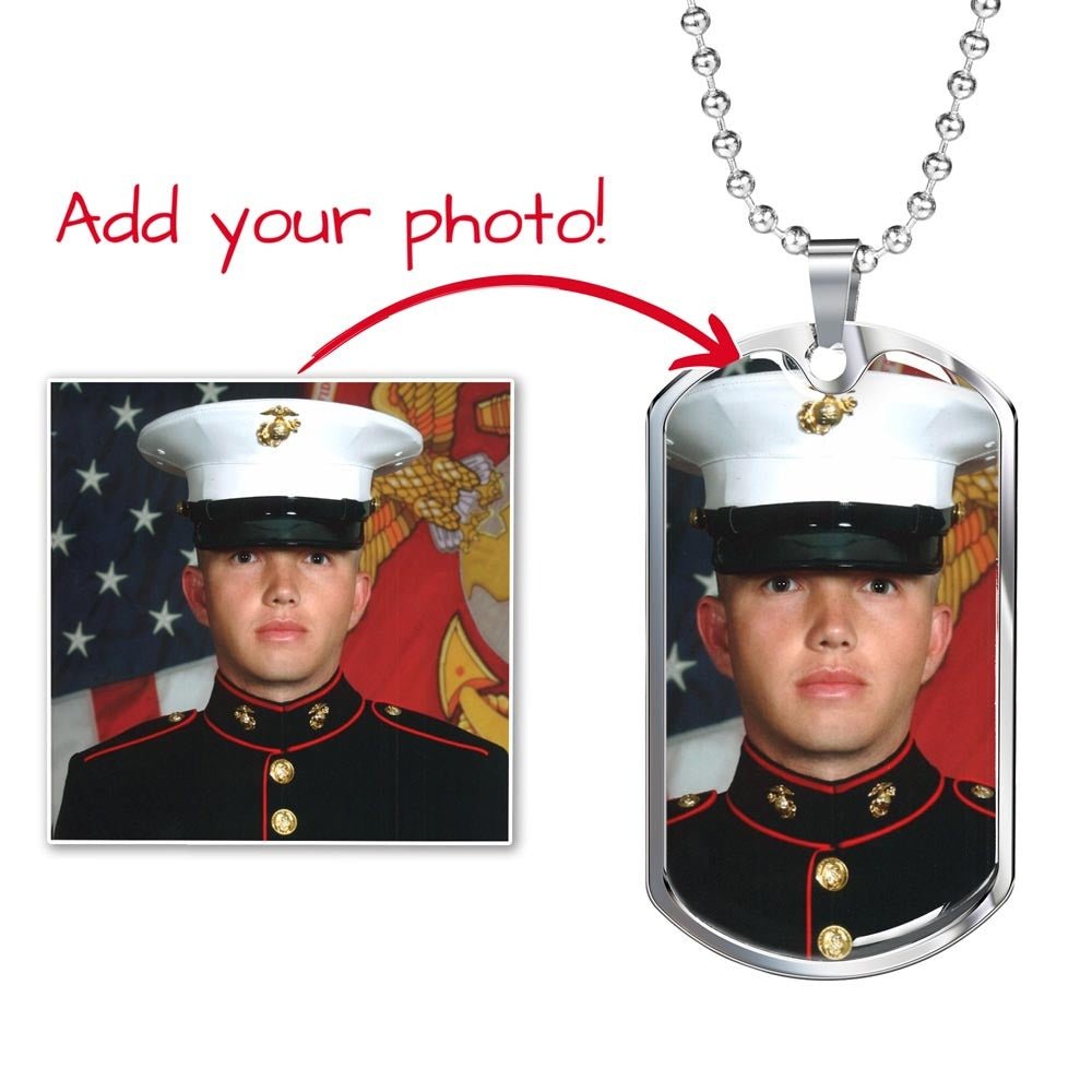 Personalized Photo Dog Tag Necklace | Custom Engraved Military Pendant - Jewelry, Necklaces - EpiAl's Shop