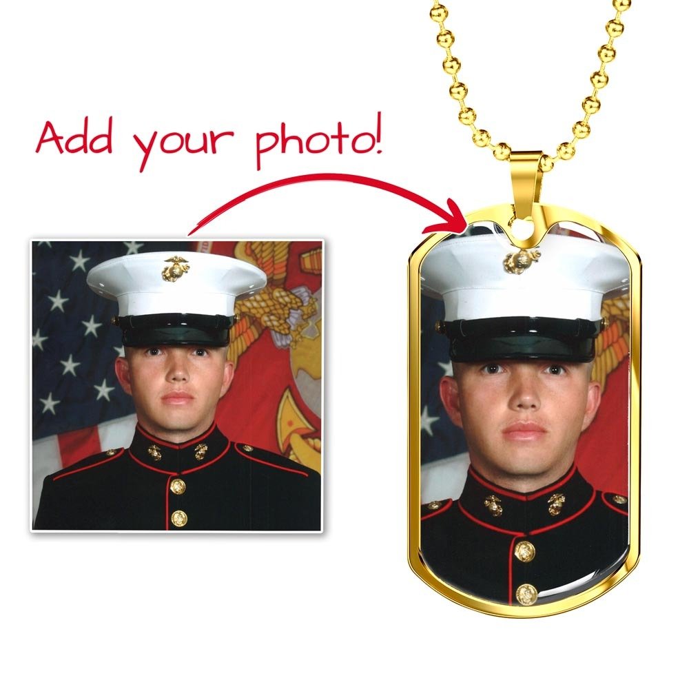 Personalized Photo Dog Tag Necklace | Custom Engraved Military Pendant - Jewelry, Necklaces - EpiAl's Shop