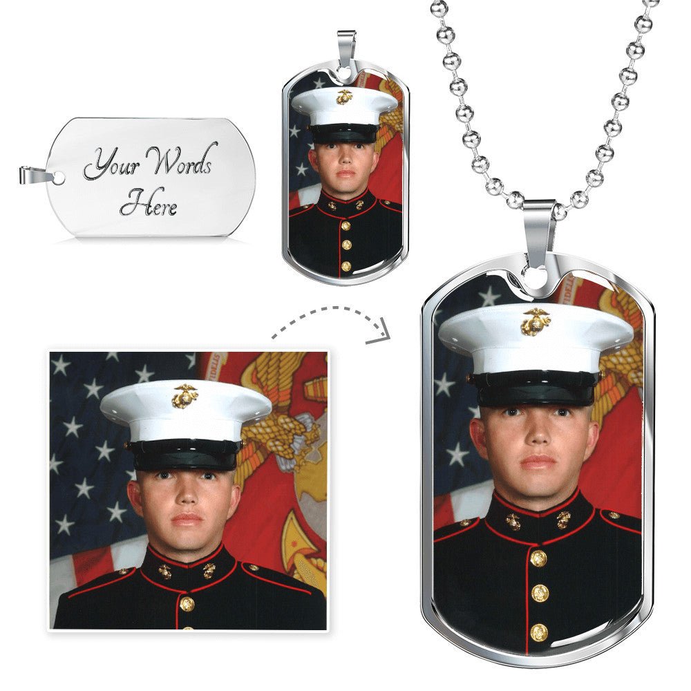 Personalized Photo Dog Tag Necklace | Custom Engraved Military Pendant - Jewelry, Necklaces - EpiAl's Shop