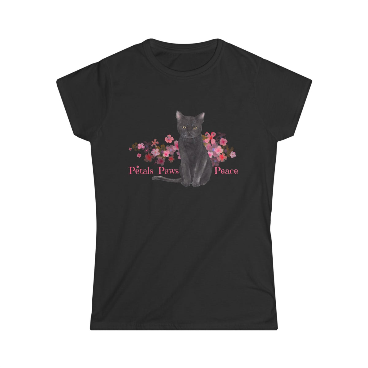 Petals, Paws & Peace Cat Lover T-Shirt - Clothing, Unisex, T-Shirts - EpiAl's Shop
