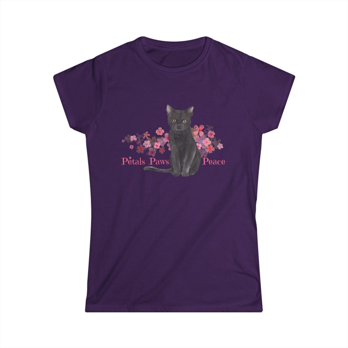 Petals, Paws & Peace Cat Lover T-Shirt - Clothing, Unisex, T-Shirts - EpiAl's Shop