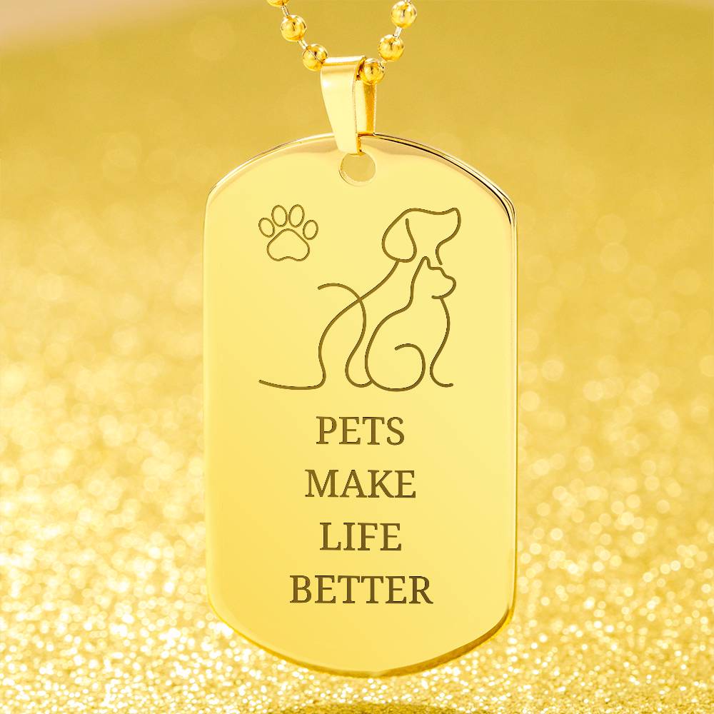 Pets Engraved Dog Tag Necklace - Jewelry - Epileptic Al’s Shop